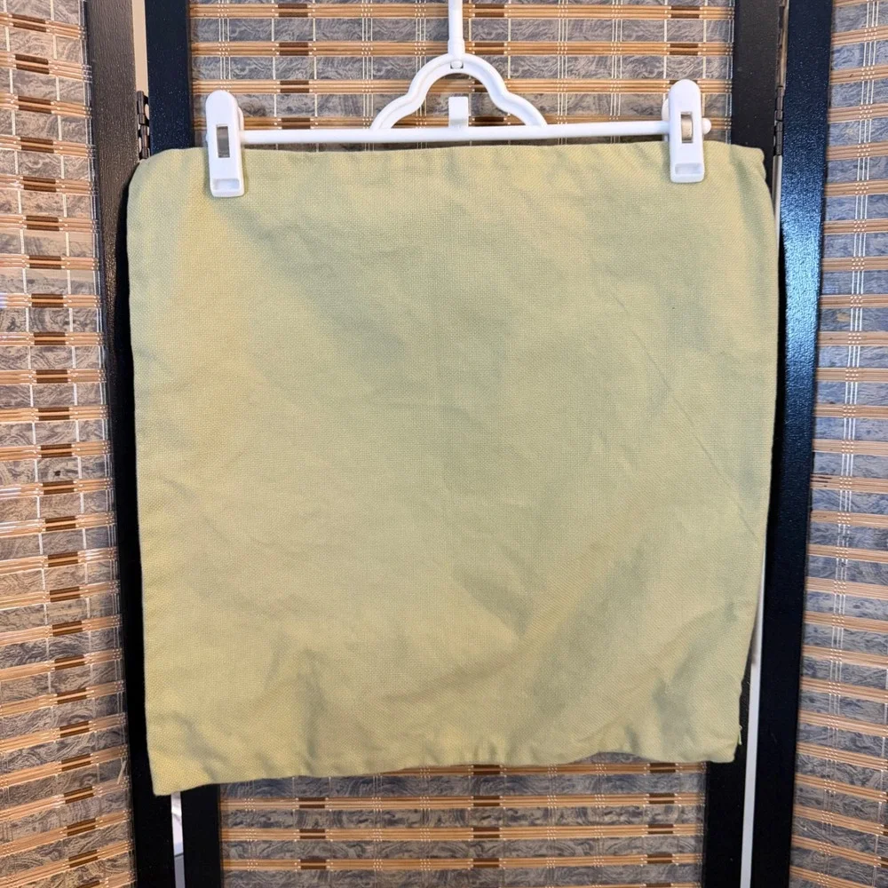 2 Pottery Barn Throw Pillow Cover Unisex 18x18 Green Basketweave Cotton Decor